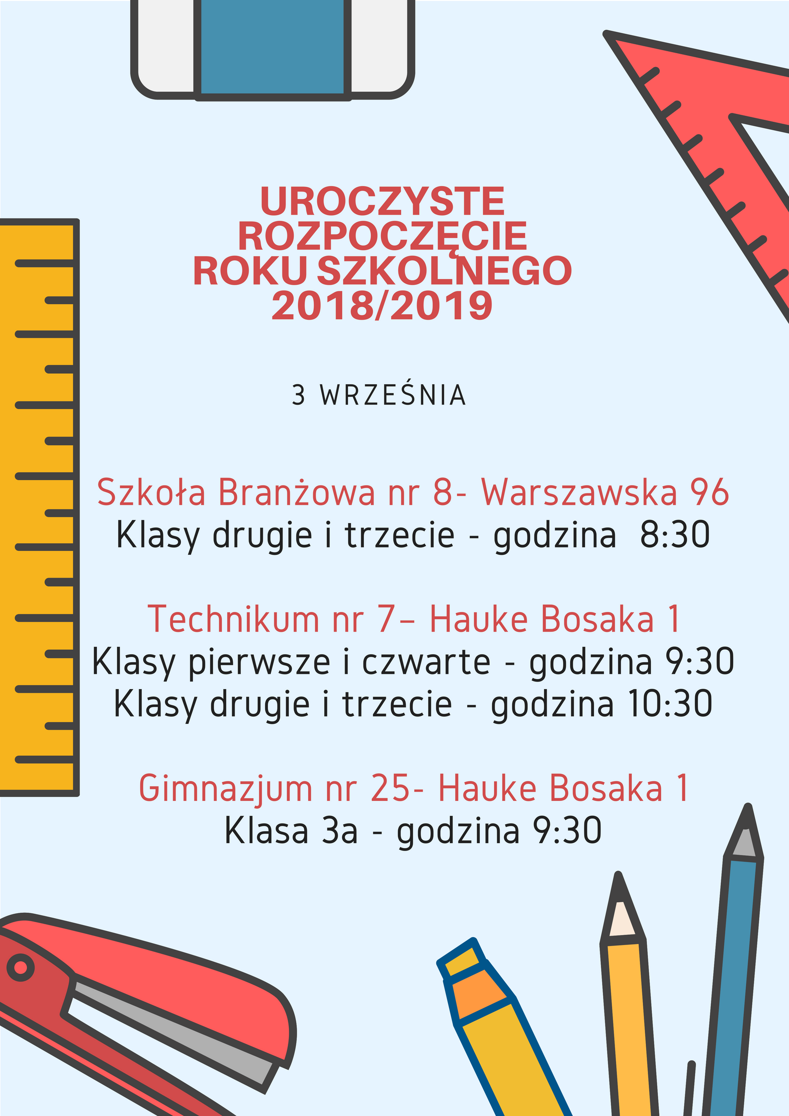 Uroczyste rozpoczęcie roku szkolnego 2018/2019