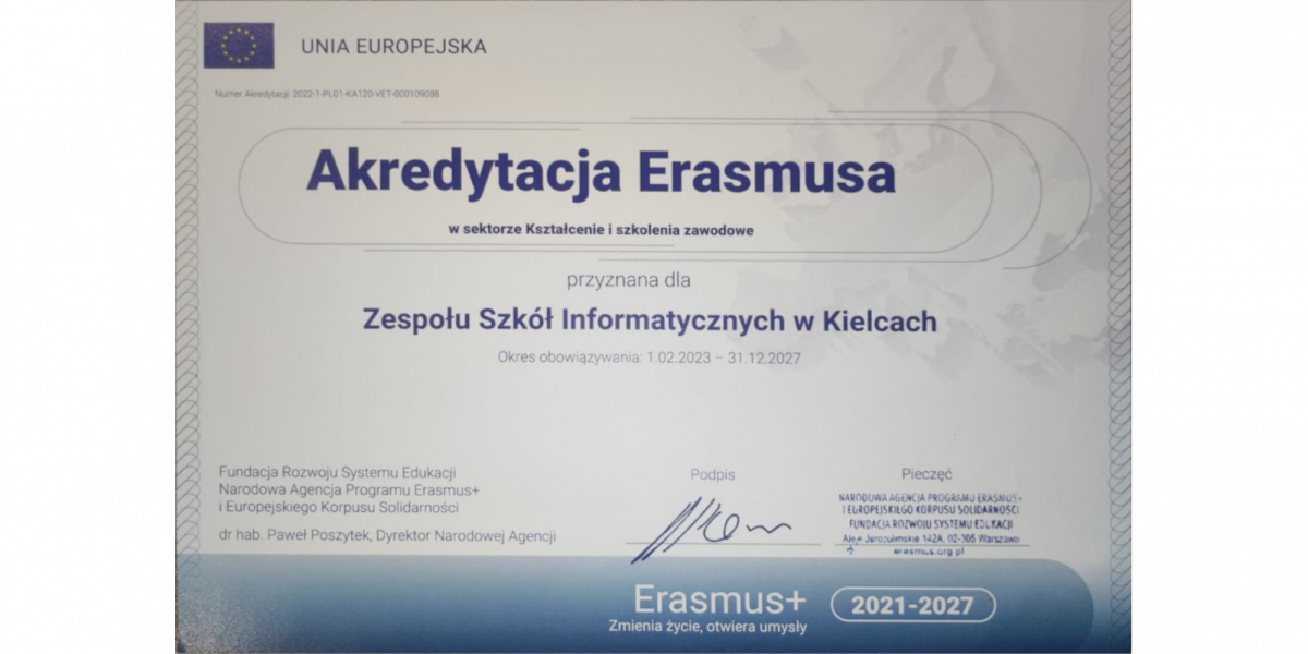 Akredytacja Erasmusa przyznana!